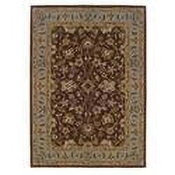 Linon Home Décor Trio Traditional Area Rug Collection, Brown and Light Blue, 5' x 7'