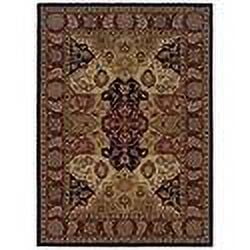 Linon Home Décor Trio Traditional Area Rug Collection, Burgundy and Black, 8' x 10'