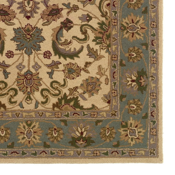Linon Home Décor Trio Traditional Area Rug Collection, Cream and Light Blue, 8' x 10'