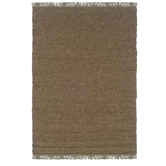 Linon Home Décor Verginia Berber Area Rug Collection, Cocoa and Mushroom, 7.83' x 10.3'
