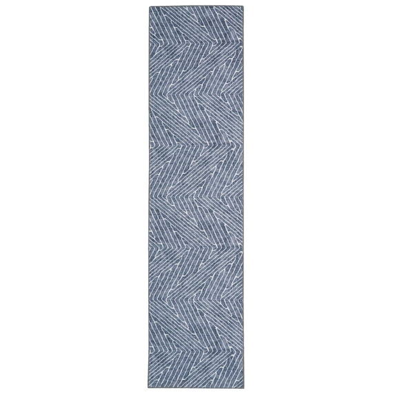 Linon Home Décor Washable Fuller Area Rug or Runner Collection, Gray and Ivory, 2' x 8'