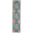 thumbnail image 1 of Linon Home Décor Washable Markum Area Rug or Runner Collection, Teal and Rust, 2' x 8', 1 of 19