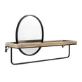 thumbnail image 1 of Linon Lila Center Mirror Wood and Metal Wall Shelf in Black, 1 of 17
