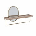 thumbnail image 1 of Linon Home Decor  17.25 x 28.75 x 7.88 in. Keating Center Mirror Wall Shelf, Gold & Brown, 1 of 10