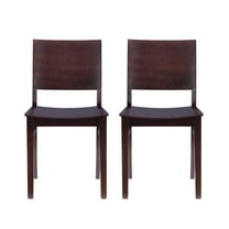 Linon Burke Solid Beechwood Commercial Grade Set of Two Side Chairs in Espresso