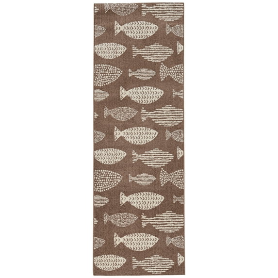 Linon Home Decor Allegra Bouey Costal Area Rug Beige,Ivory 2'6" x 8' 8' Runner Accent Runner,Rectangle