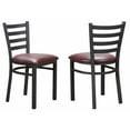 thumbnail image 1 of Linon Home Decor CH153BLKBRG02 31 x 17 x 18 in. Baxter Metal Side Chair, Black & Burgundy - Set of 2, 1 of 9