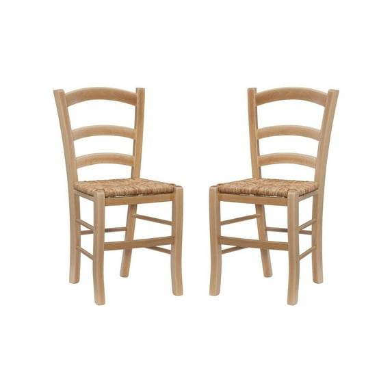Linon Home Decor CH244NAT02ASU Carmelo Side Chair, Natural - Set of 2