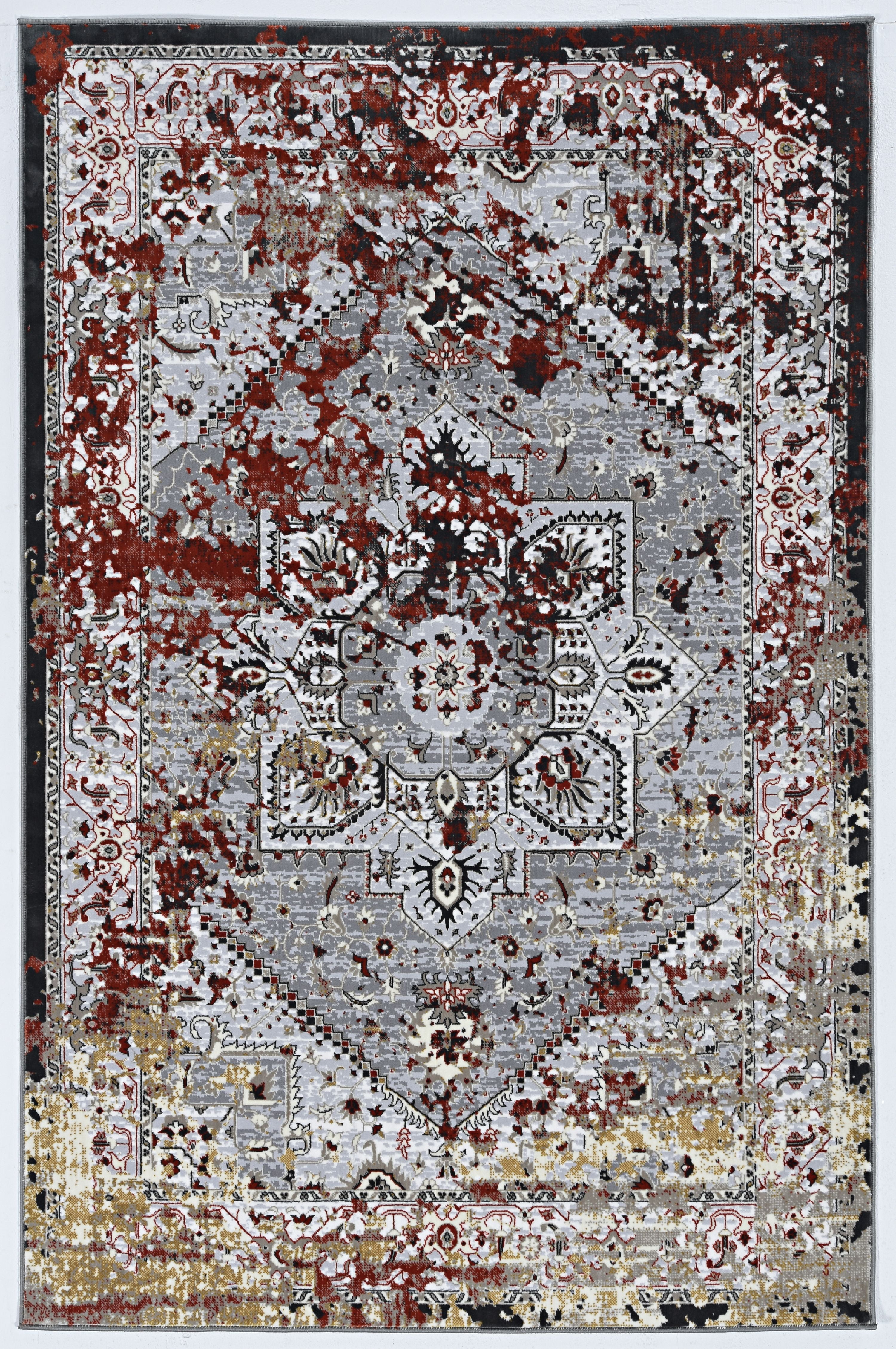 Vintage Twist Transitional Gray Synthetic 8' x 10' Area Rug