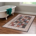 thumbnail image 1 of Contemporary Home Living 3.25' x 5' Floral Panel Area Throw Rug - Black and Cream, 1 of 8