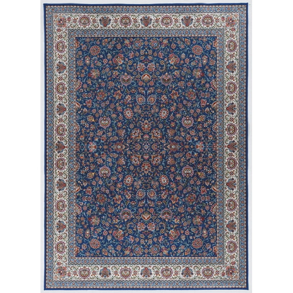 Linon Home Decor Emerald Area Rug Collection, Blue and Ivory, 5' x 7'