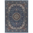 thumbnail image 1 of Linon Home Decor Emerald Area Rug Collection, Blue and Ivory, 6'7" x 9'7", 1 of 6