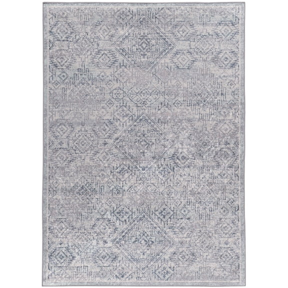 Contemporary Home Living 2.25' x 3.25' Tribal Diamond Rectangular Area Throw Rug - Gray and Blue