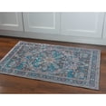 thumbnail image 1 of Contemporary Home Living 2.25' x 3.25' Medallion Scrolling Floral Area Throw Rug - Gray and Teal, 1 of 8