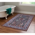 thumbnail image 1 of Contemporary Home Living 3.25' x 5' Geometric Blossoms Area Throw Rug - Navy Blue and Red, 1 of 8