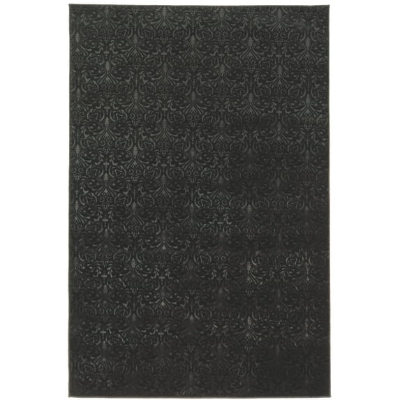 Linon Home Decor Evolution Area Rug Collection, Black and Black, 8' Round