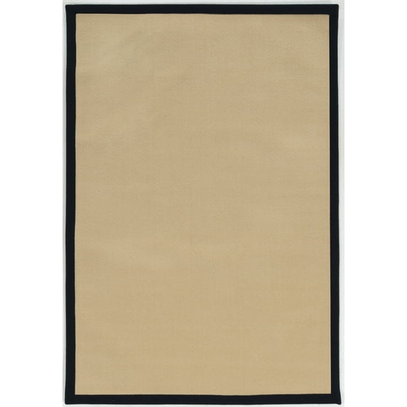 Linon Home Decor Faux Sisal Area Rug or Runner Collection, Natural and Black, 9' x 12'