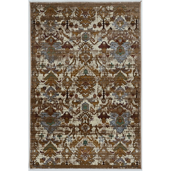 Linon Home Decor Illusions Area Rug Collection, Gold and Burgundy, 5' x 8'