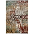 thumbnail image 1 of Linon Home Decor Impact Fences Rug Collection 3' x 5' Abstract,Graphic 3' x 5' Kitchen,Patio,Entryway Burgundy Transitional,Industrial,Mid-Century, 1 of 5