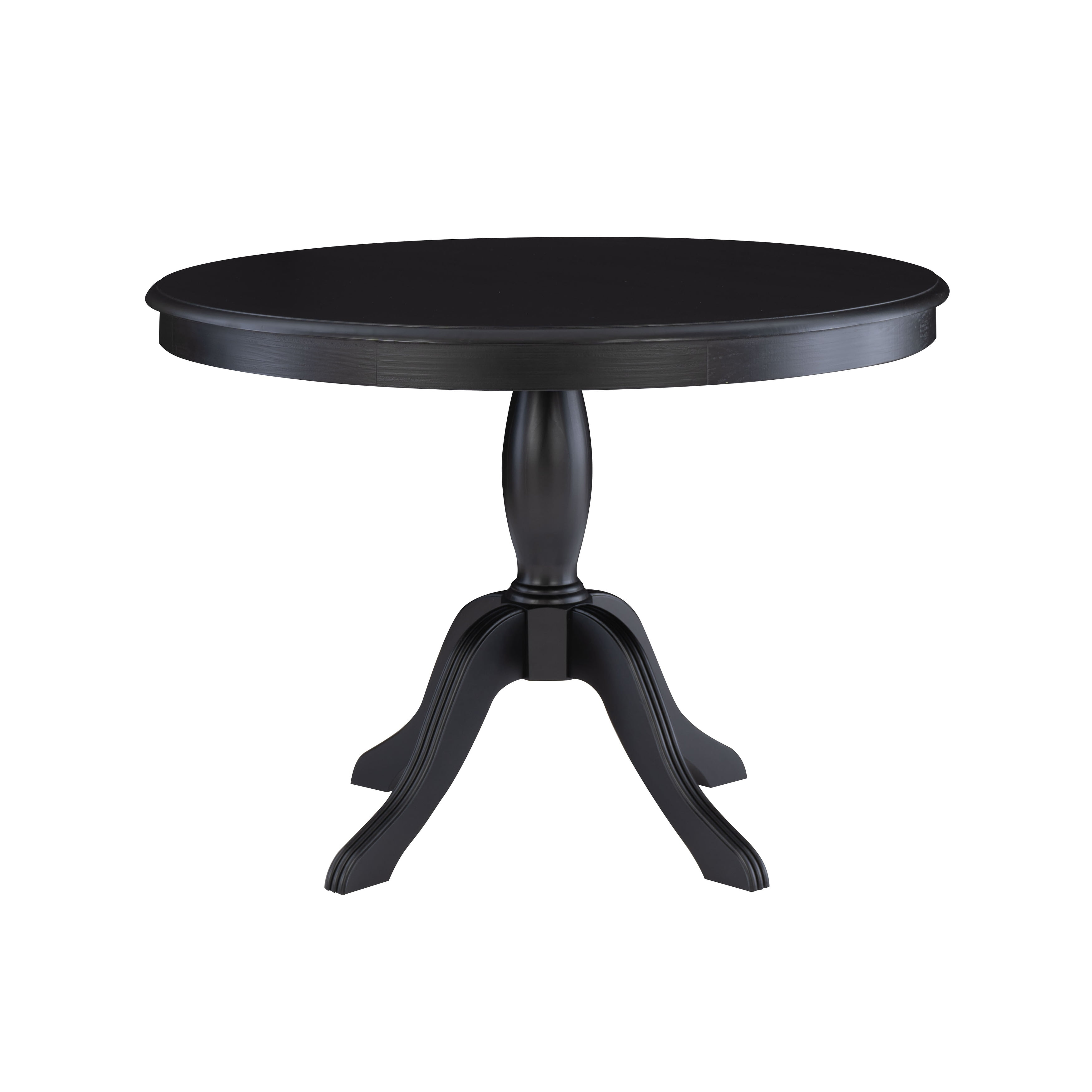Josie Black Round Solid Pine Wood Pedestal Dining Table