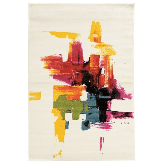 Linon Home Decor Masters Area Rug Collection, Ivory and Multi-color, 2' x 3'