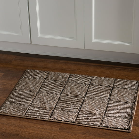 Linon Home Decor Milan Area Rug Collection, Black and Gray, 1.1' x 2.1'