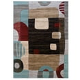 thumbnail image 1 of Linon Home Decor Milan Area Rug Collection, Brown and Turquoise, 5' x 7.7', 1 of 2