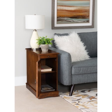 Linon Home Decor Pickford Hazelnut Accent Charging Table Brown