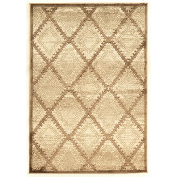 Linon Home Decor Platinum Area Rug Collection, Beige and Cream, 5' x 7'6"