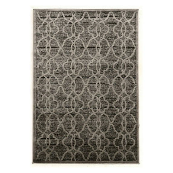 Linon Home Decor Platinum Area Rug Collection, Gray and Black, 2' x 3'