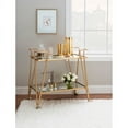 thumbnail image 1 of Linon Home Decor Rosa Mid-Century 2-Teir Rolling Metal Bar Cart Gold Gold Finish, 1 of 5