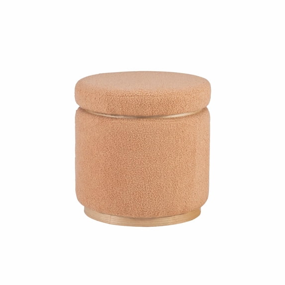 Linon Home Decor ST011TAN01ASU 18 x 18 x 18 in. Blanche Tan Storage Ottoman