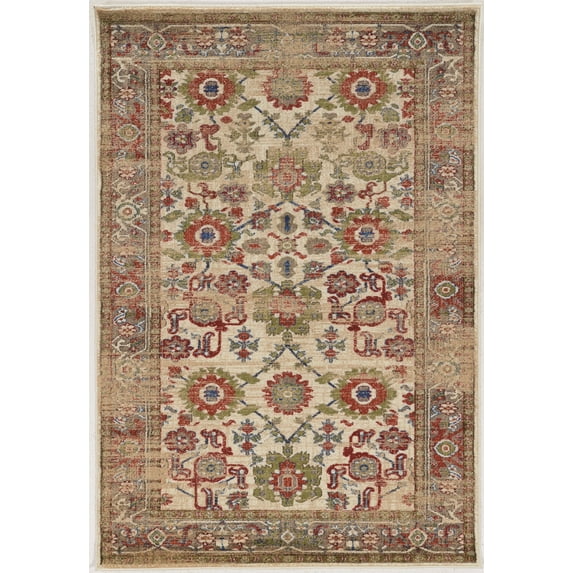 Linon Home Decor Serape Area Rug Collection, Beige and Multicolor, 8' x 10.6'