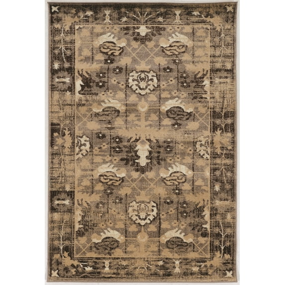 Linon Home Decor Serape Area Rug Collection, Brown and Ivory, 2' x 3'