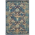thumbnail image 1 of Linon Home Decor Serape Area Rug Collection, Turquoise and Ivory, 8' x 10.6', 1 of 3