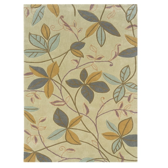Linon Home Decor Trio Area Rug Collection, Beige and Blue, 8' x 10'