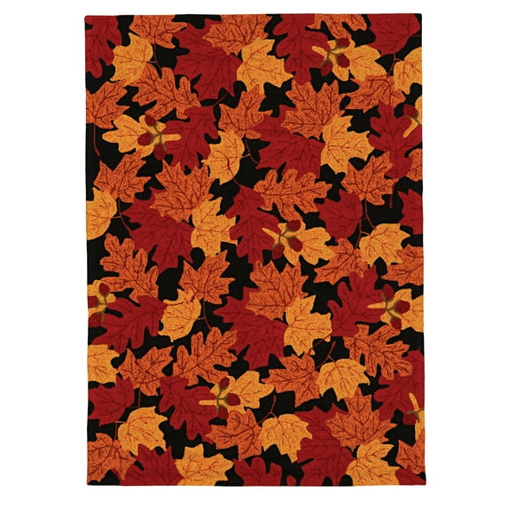 Linon Home Decor Trio Area Rug Collection, Black and Red, 1'10" x 2'10"