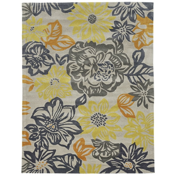 Linon Home Decor Trio Area Rug Collection, Blue and Blue, 1.83' x 2.83'