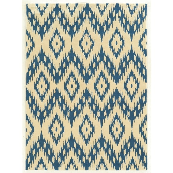 Linon Home Decor Trio Area Rug Collection, Blue and Ivory, 1.83' x 2.83'