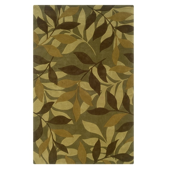 Linon Home Decor Trio Area Rug Collection, Green and Brown, 5' x 7'