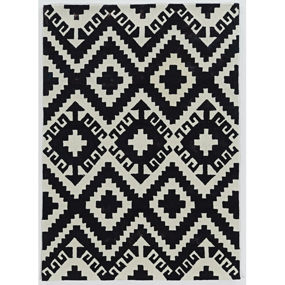 Linon Home Decor Trio Area Rug Collection, Ivory and Black, 1'10" x 2'10"