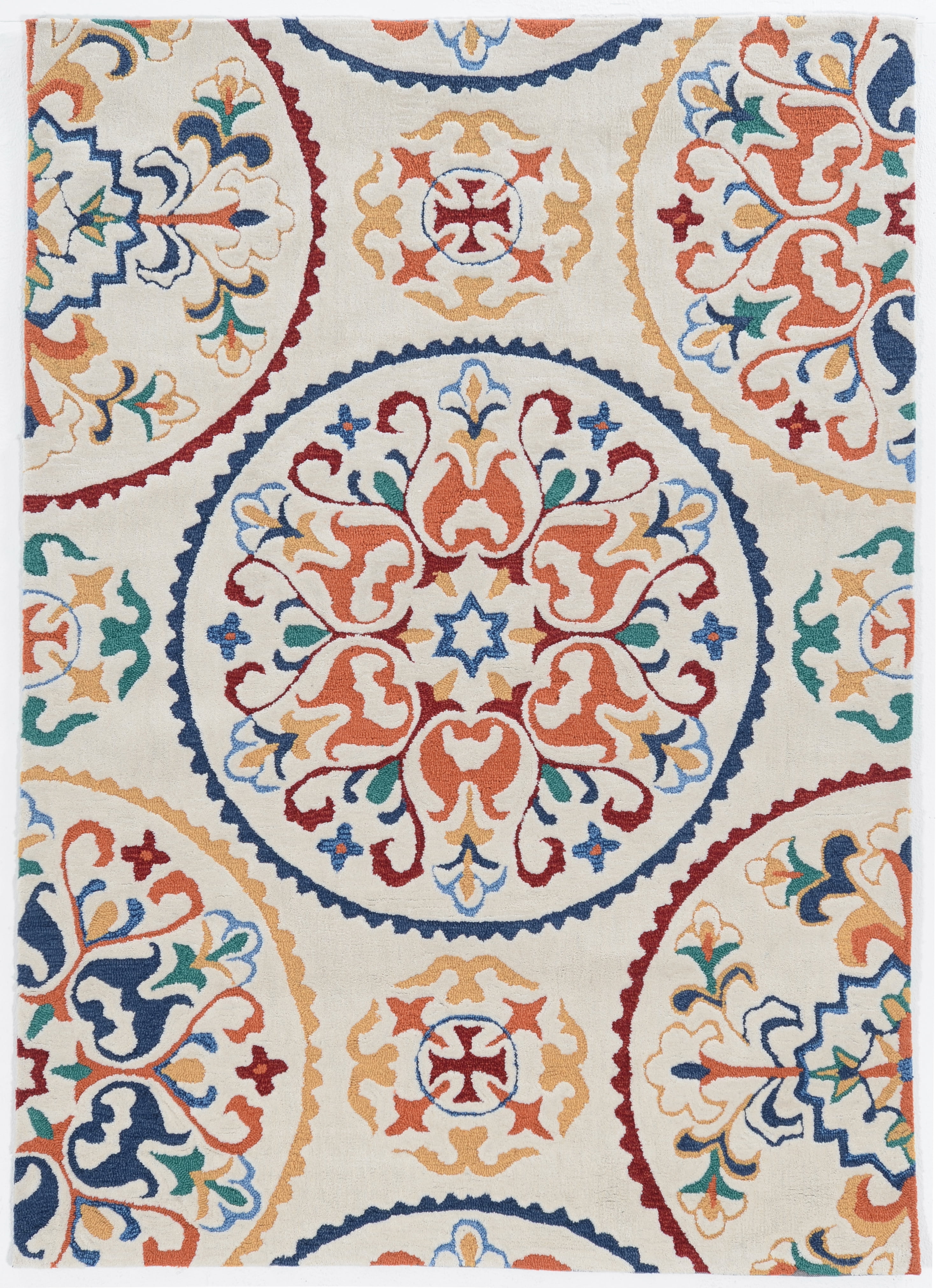 Linon Home Decor Trio Area Rug Collection, Ivory and Green, 1.83' x 2.83'