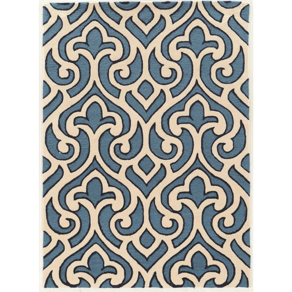 Linon Home Decor Trio Area Rug Collection, Ivory and Green, 1.83' x 2.83'