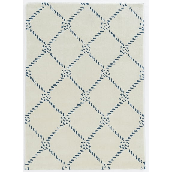 Linon Home Decor Trio Area Rug Collection, Navy and Ivory, 1.83' x 2.83'