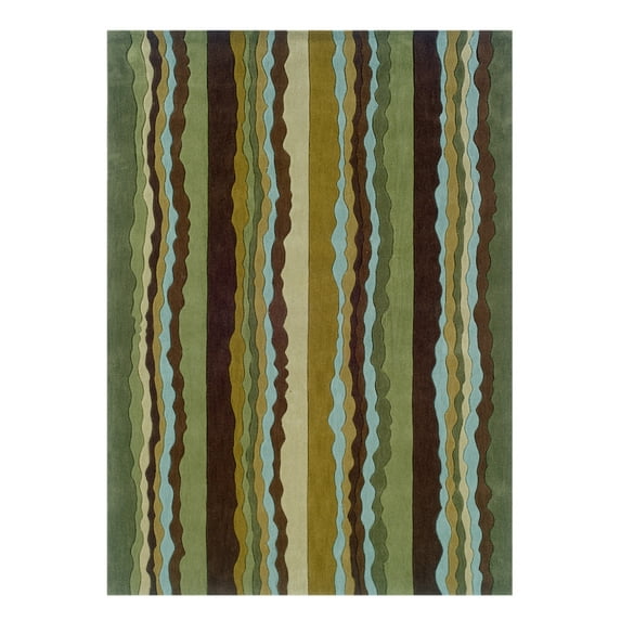 Linon Home Decor Trio Area Rug Collection, Rust and Green, 8' x 10'