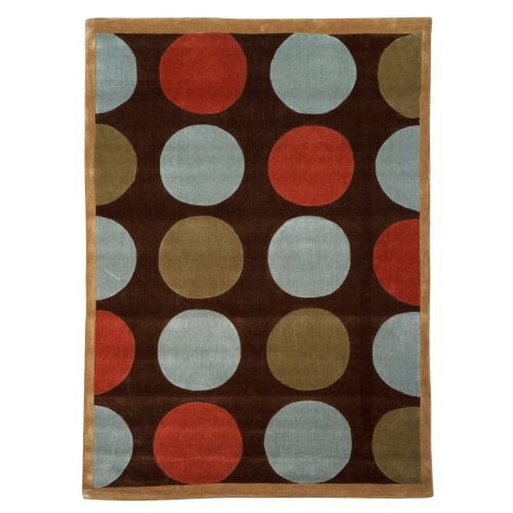 Linon Home Decor Trio Area Rug Collection, Tan and Ice Blue, 1.83' x 2.83'