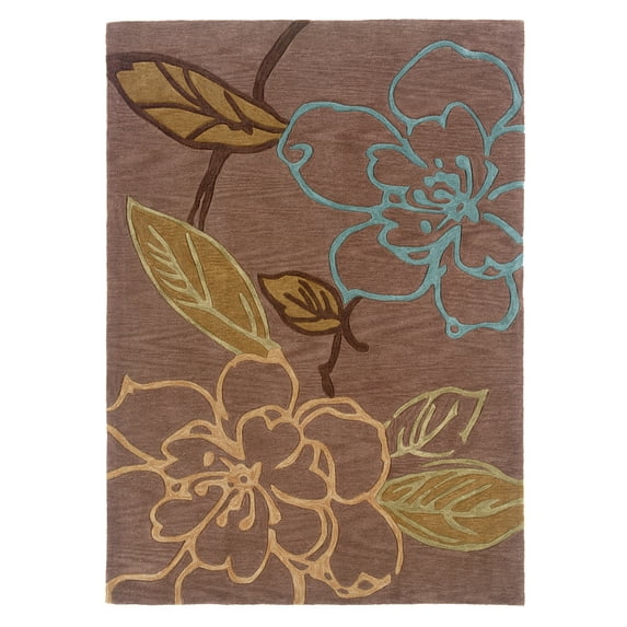 Linon Home Decor Trio Area Rug Collection, Thistle and Blue, 1.83' x 2.83'