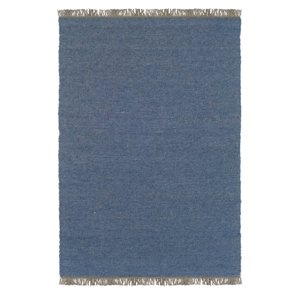 Linon Home Decor Verginia Berber Area Rug Collection, Denim Blue and Denim Blue, 3.5' x 5.5'