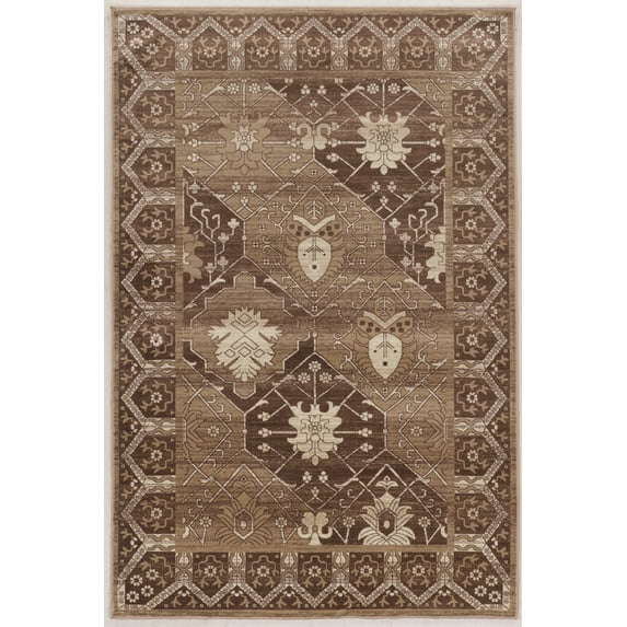 Linon Home Decor Vintage Area Rug or Runner Collection, Beige and Brown, 2' x 3'