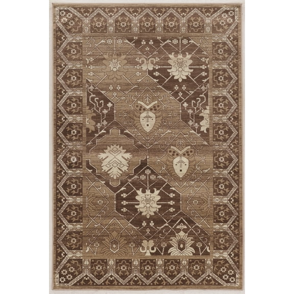 Linon Home Decor Vintage Area Rug or Runner Collection, Beige and Brown, 8' x 10'